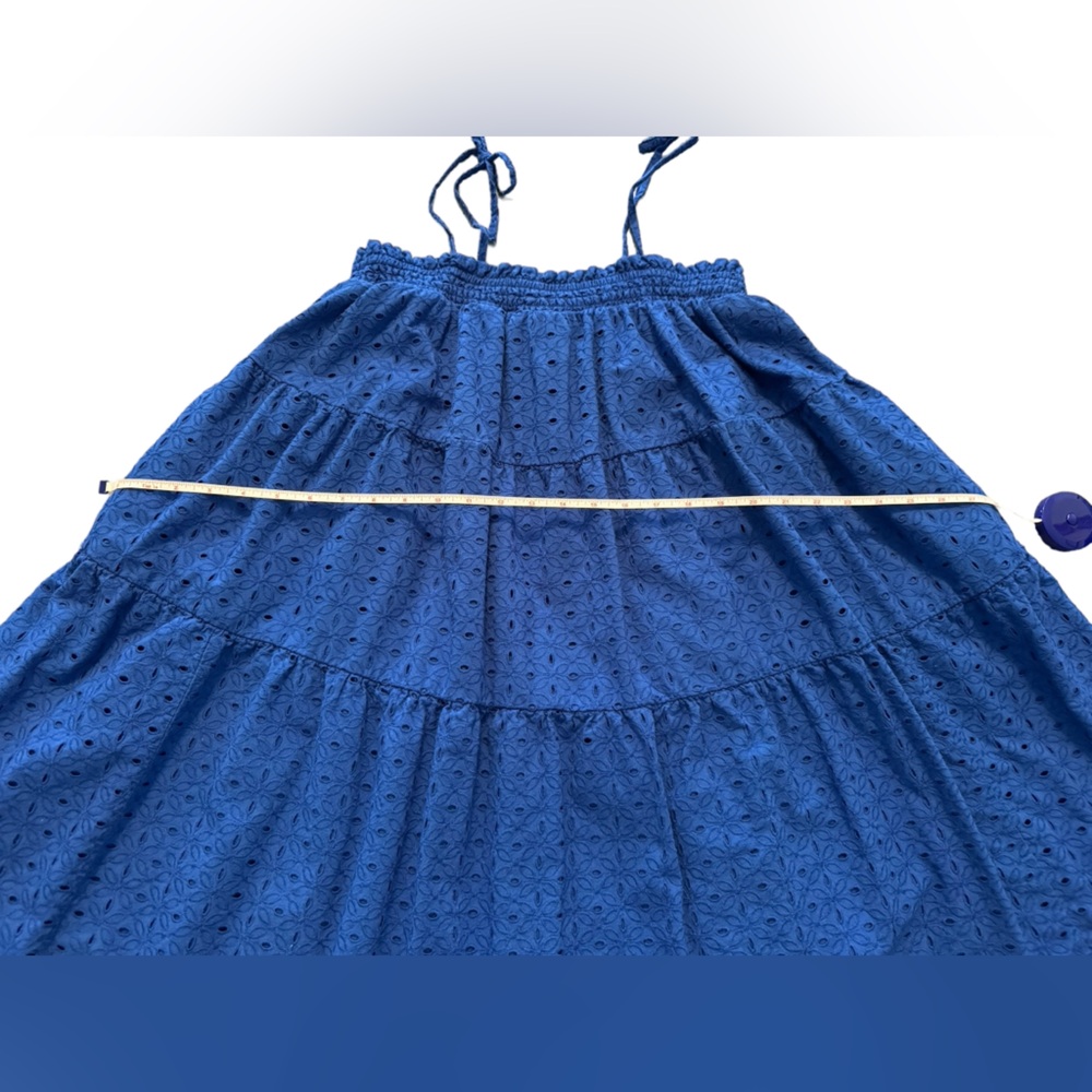Crown & Ivy Colbaly Blue Mini Dress-Eyelet, Cottage, Coastal, Boho, Maximalist! - Picture 14 of 15